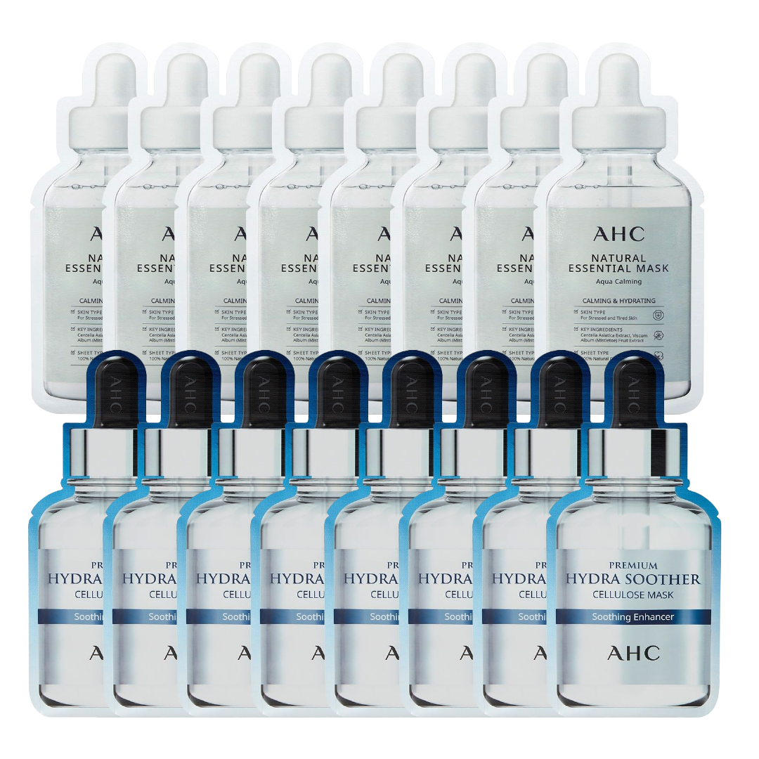 Combo Mix 16 Mặt Nạ Dưỡng Ẩm Làm Dịu Da Ahc Premium Hydra Soother & Natural Essential Aqua Calming