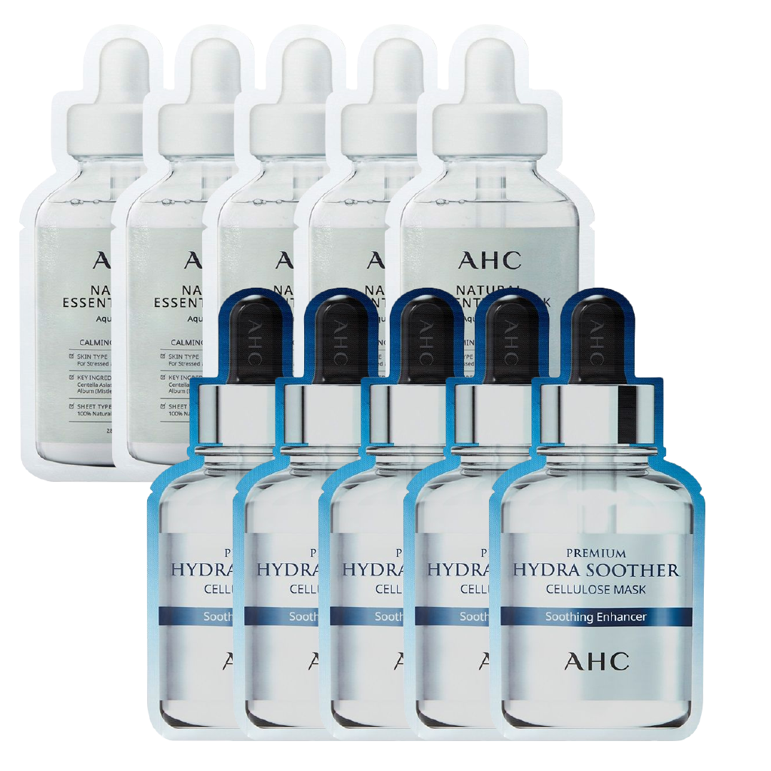 Combo Mix 10 Mặt Nạ Dưỡng Ẩm Làm Dịu Da Ahc Premium Hydra Soother & Natural Essential Aqua Calming