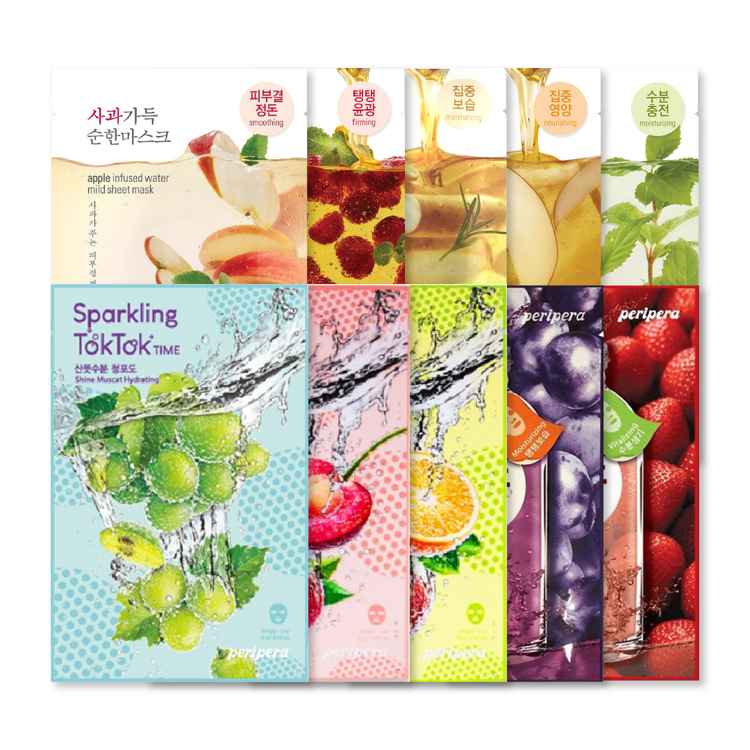 Combo Mix Mặt Nạ Dưỡng Ẩm Thanh Lọc Da Goodal Water Mild & Peripera Toktok Time & Juice Time
