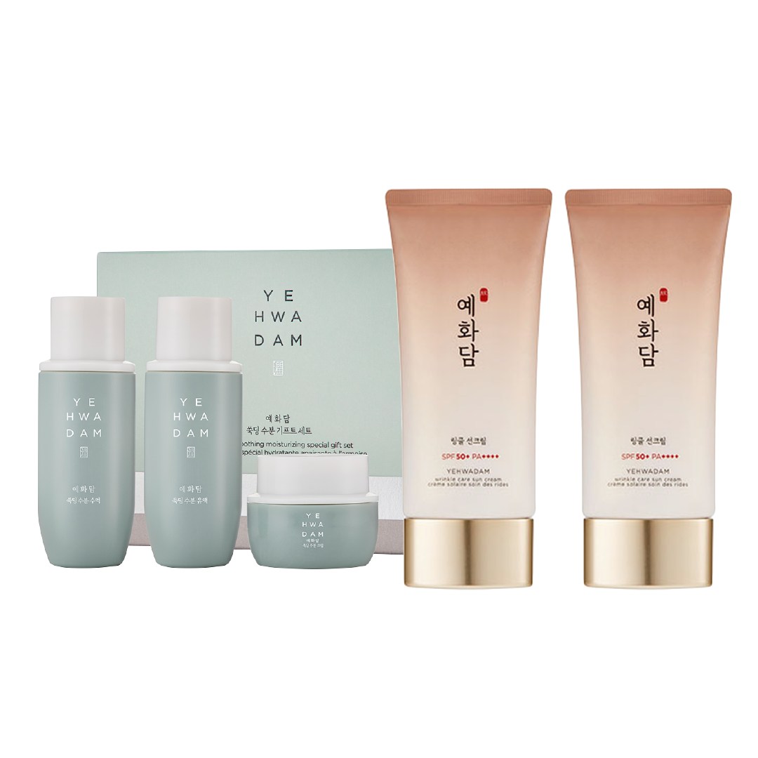 Combo Kem Chống Nắng Ngăn Ngừa Lão Hóa Yehwadam Wrinkle Care Sun & Bộ Dưỡng Ẩm Yehwadam Artemisia
