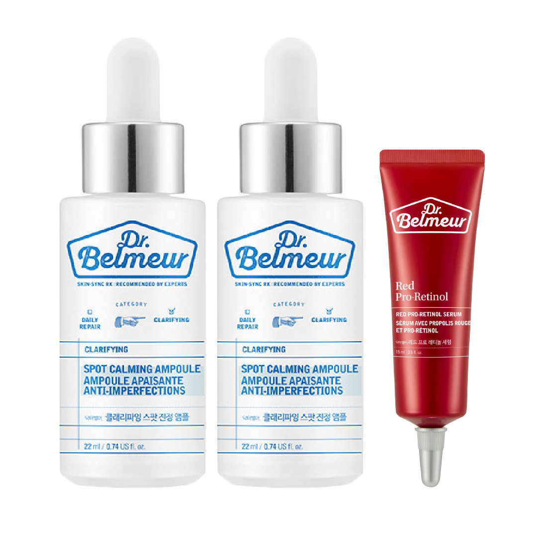 Combo Tinh Chất Làm Dịu Da Dr.belmeur Clarifying Spot Calming Ampoule (Tặng Tinh Chất Dr.belmeur Red Pro - Retinol)