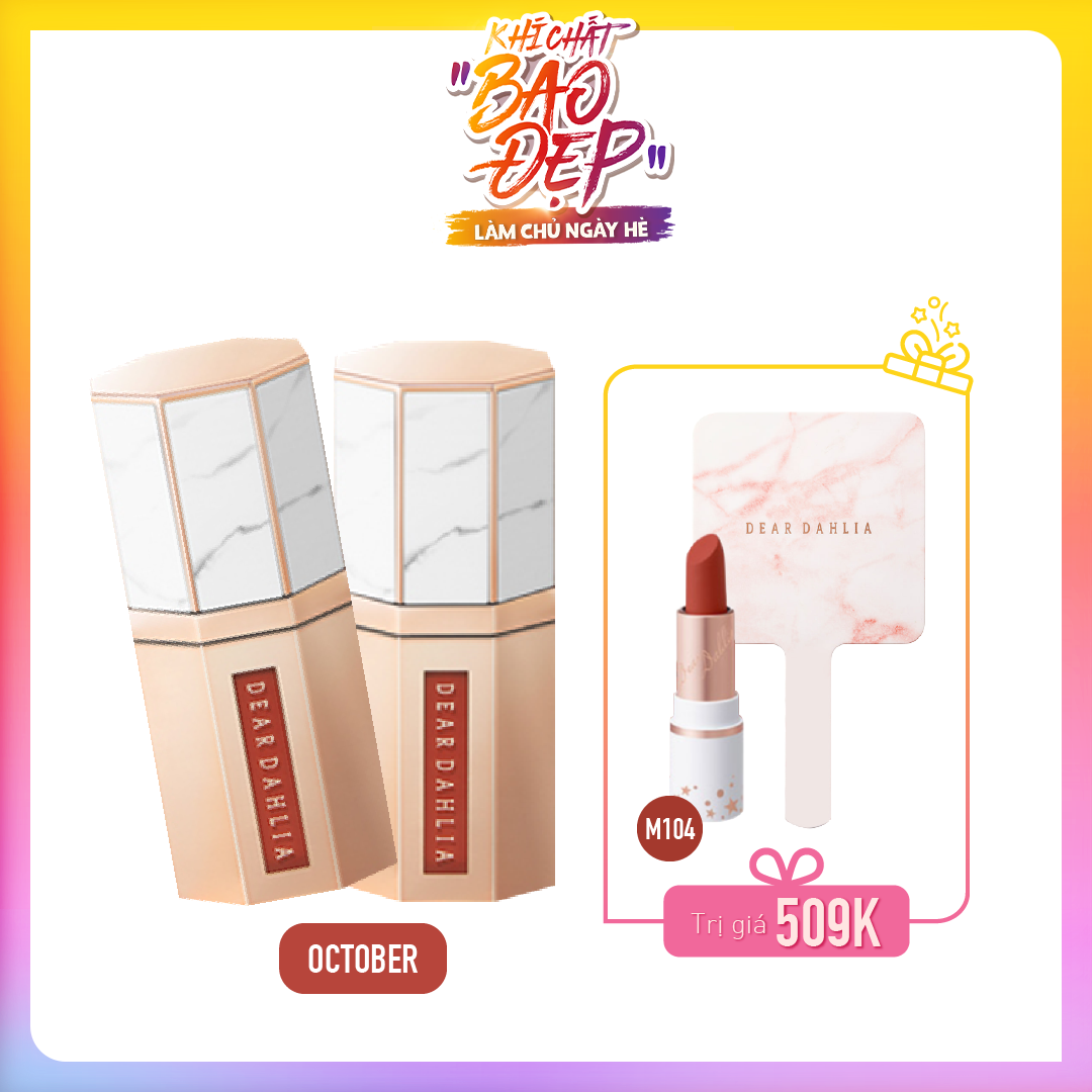 [Màu Cam Đất] Son Kem Nhung Mịn Dear Dahlia Paradise Dream Velvet Lip Mousse October