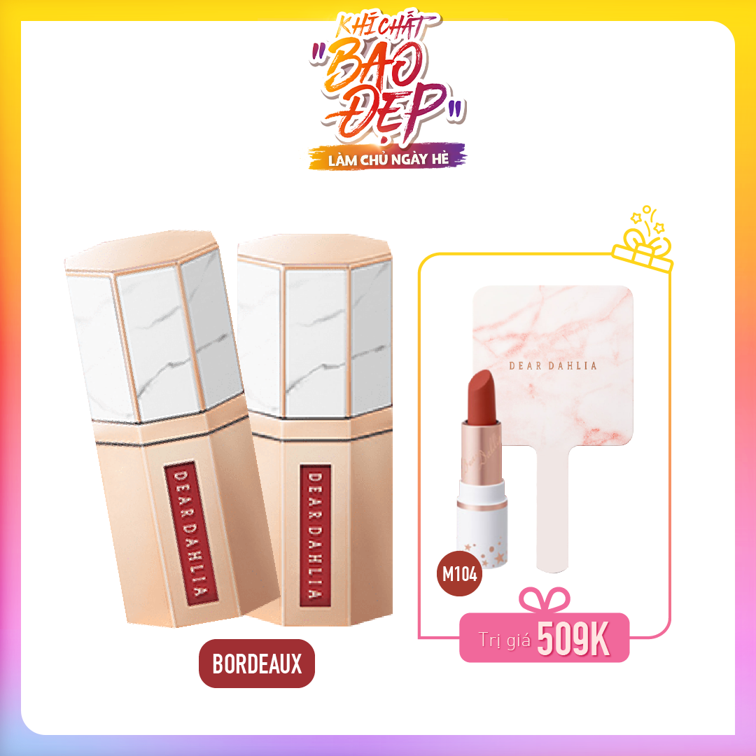 [Màu Hồng Cam] Combo Son Kem Dear Dahlia Paradise Dream Velvet Lip Mousse Bordeaux
