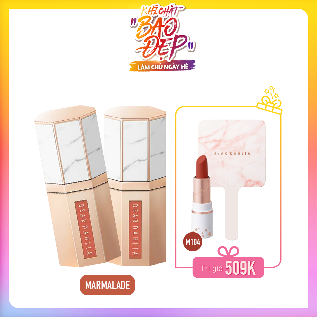 [Màu Cam Đất] Combo Son Kem Nhung Mịn Dear Dahlia Paradise Dream Velvet Lip Mousse Marmalade