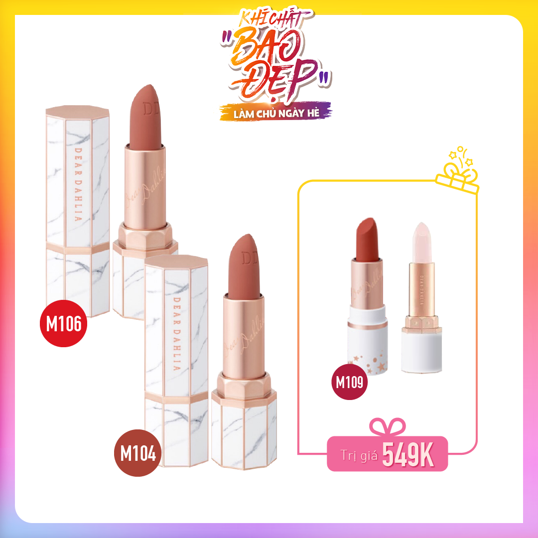 [Màu Đỏ - Cam] Combo Son Thỏ Lì Mịn Dear Dahlia Lip Paradise Effortless Matte Lipstick