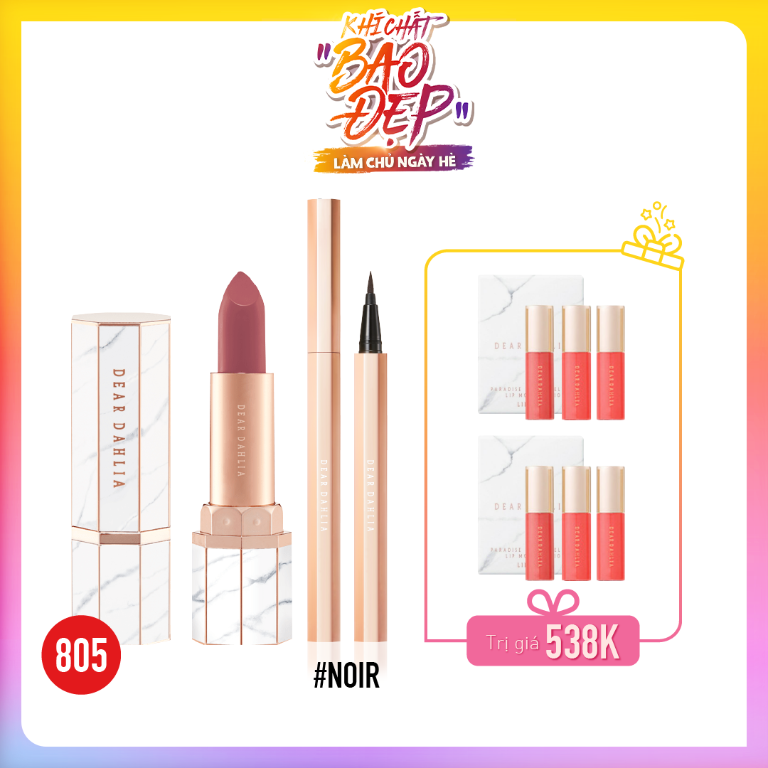 [Màu Đen] Combo Bút Kẻ Viền Mắt Dear Dahlia Paradise Dream Precision Pro Liquid Eyeliner -  Noir
