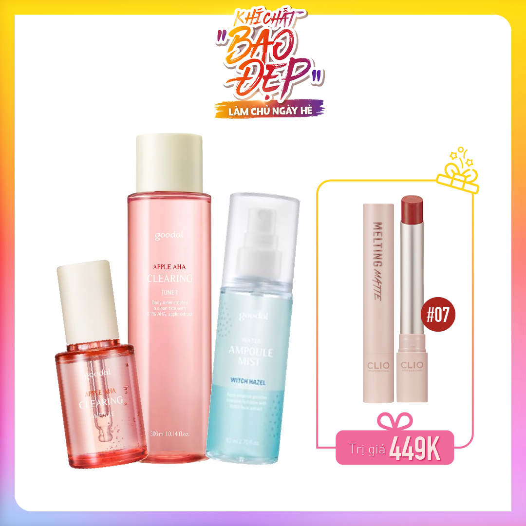 Combo Tinh Chất Làm Sạch Da Chết Goodal Apple Aha Clearing Ampoule 30Ml