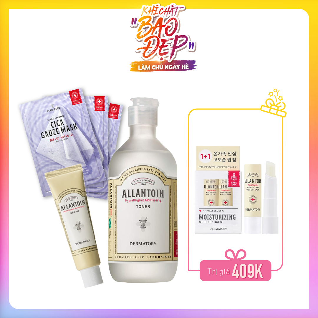 Combo Nước Cân Bằng Làm Dịu Da Dermatory Hypoallergenic Moisturizing Toner