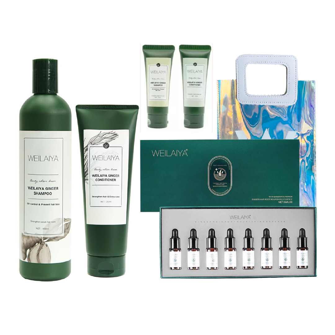Combo Huyết Thanh Mọc Tóc & Dầu Gội Dầu Xả Gừng Trắng Ngăn Rụng Và Kích Mọc Tóc Weilaiya Ginger ( Kèm Cặp Gội Xả Mini 20Ml)