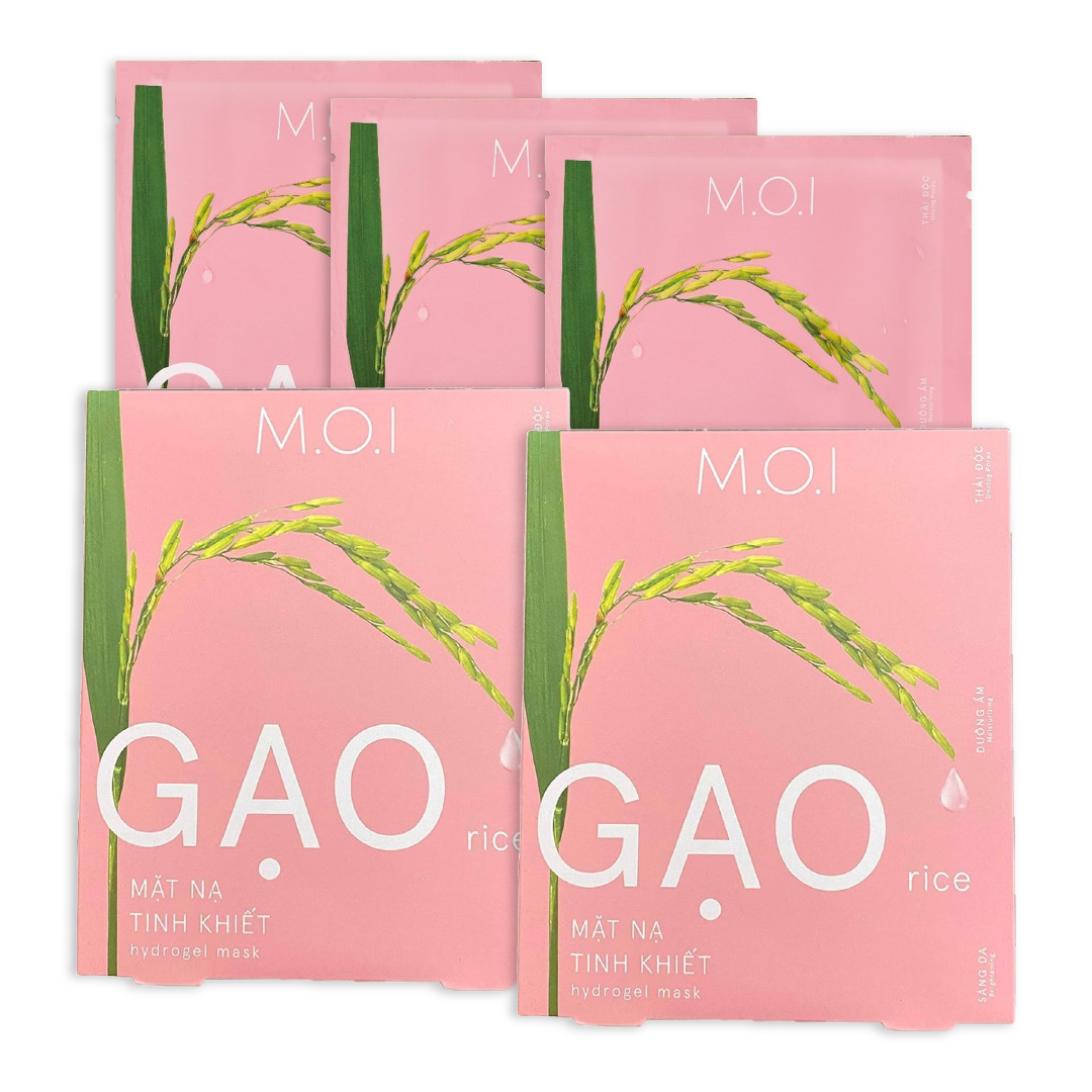 [Mua 2 Tặng 3] Combo 2 Hộp Mặt Nạ Gạo Tinh Khiết M.o.i Rice Hydrogel 28Gx6 (Tặng Kèm 3 Miếng)