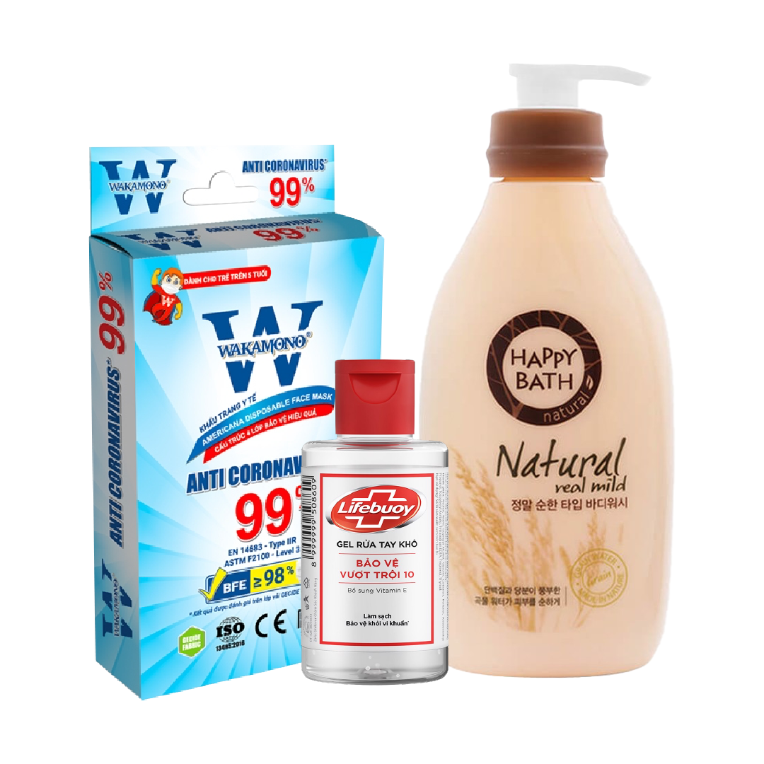 Combo An Toàn Sức Khỏe  Lifebuoy (Sữa Tắm, Gel Rửa Tay, Khẩu Trang)