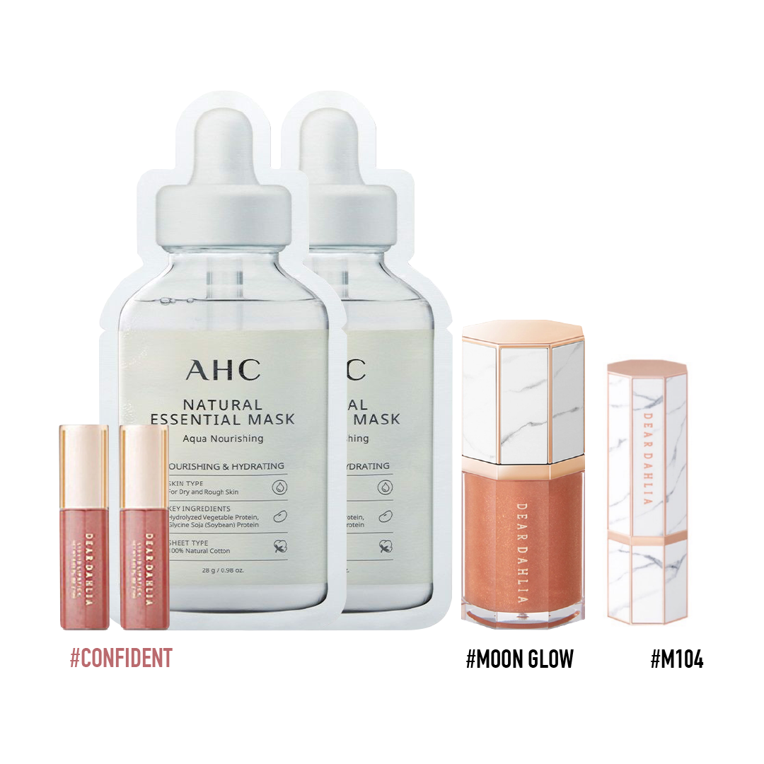 (Màu Cam - Hồng Nude) Combo Son Lì Và Son Bóng Dịu Nhẹ Dear Dahlia Paradise Aurora Shine Lip Treatment (6.5Ml)