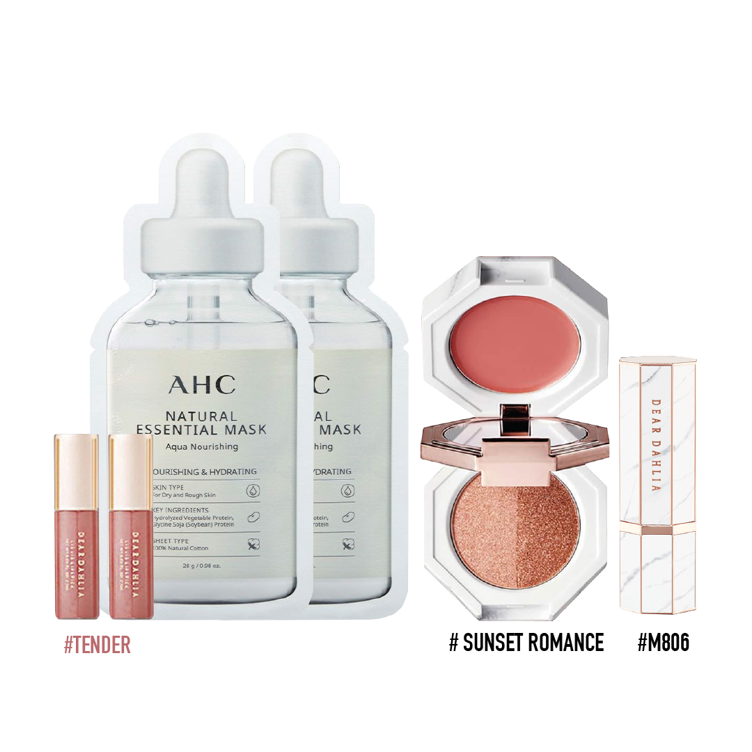 (Màu Hồng - Đỏ) Combo Phấn Mắt Đa Năng & Son Thỏi Hiệu Ứng Bán Mờ Dear Dahlia Lip Paradise Intense Satin 3.8G