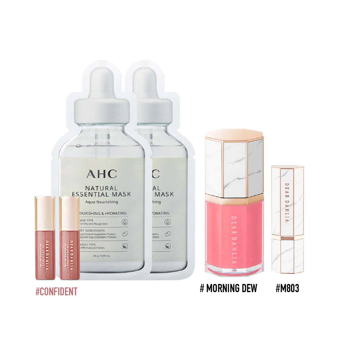 Combo Son Bóng Dear Dahlia Paradise Aurora Shine Lip Treatment - Morning Dew