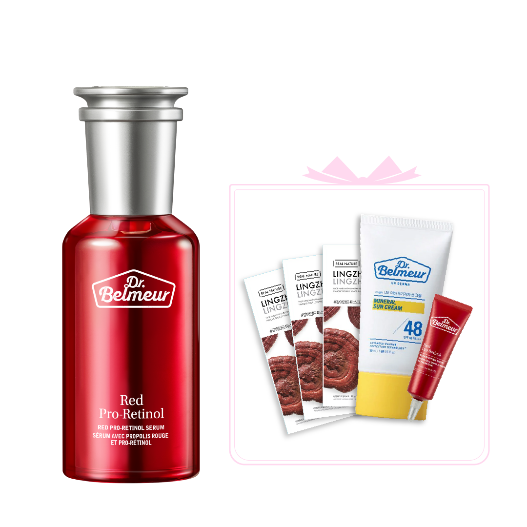 (Mặt Nạ Linh Chi) Combo Tinh Chất Cải Thiện Nếp Nhăn Dr.belmeur Red Pro - Retinol Serum 50Ml