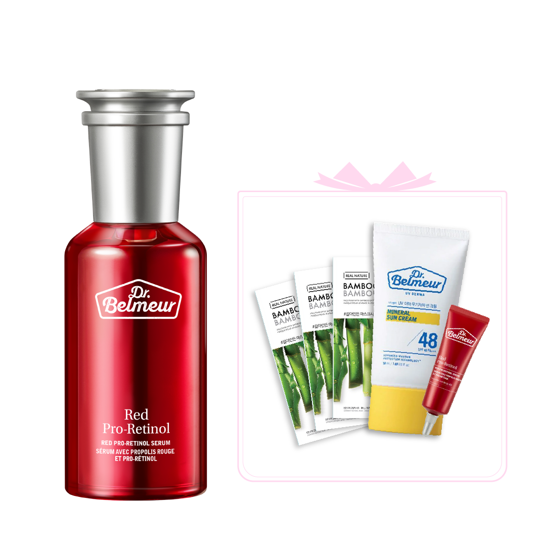 (Mặt Nạ Tre) Combo Tinh Chất Làm Mịn Nếp Nhăn Dr.belmeur Red Pro - Retinol Serum 50Ml