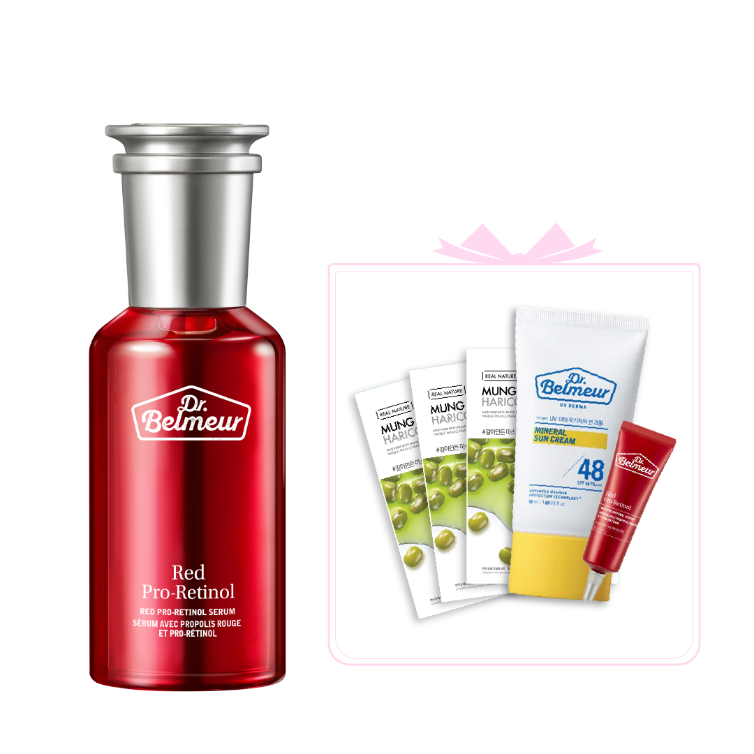 (Mặt Nạ Đậu Xanh) Combo Tinh Chất Cải Thiện Nếp Nhăn Dr.belmeur Red Pro - Retinol Serum 50Ml