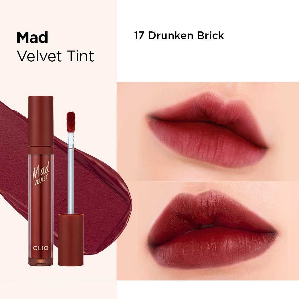 Son Kem Lì Clio Mad Velvet Tint 3.8G 17 Drunken Brick [Không Đổi Trả, Hsd Tháng 01/2023]