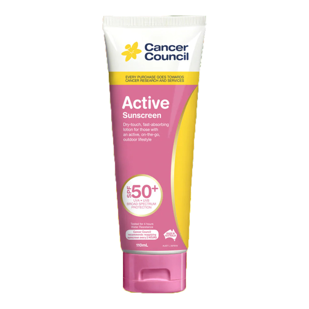 Kem Chống Nắng Cancer Council Active Sunscreen Pink Spf50+ 110Ml