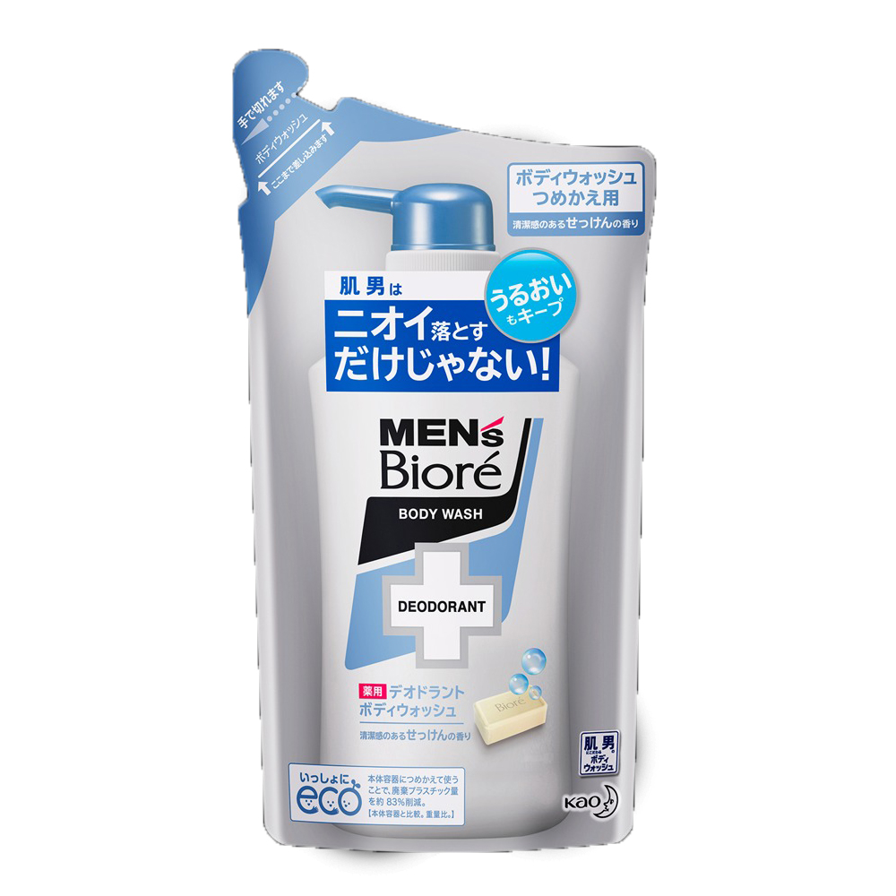 Sữa Tắm Khử Mùi Bạc Hà Men’s Bioré Deodorant Body Wash 380Ml (Túi Refill)