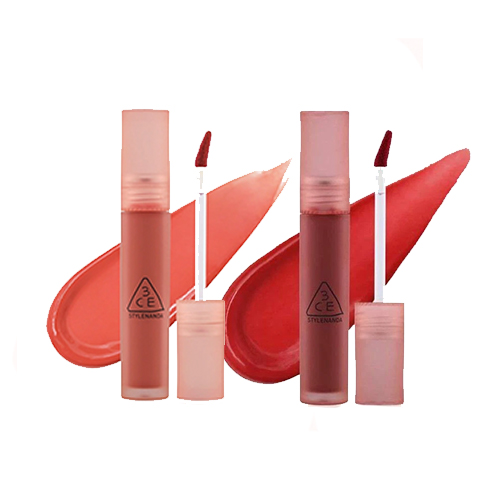 Combo 02 Son Kem 3Ce Blur Water Tin (Màu Cam San Hô & Đỏ Cổ Điển)