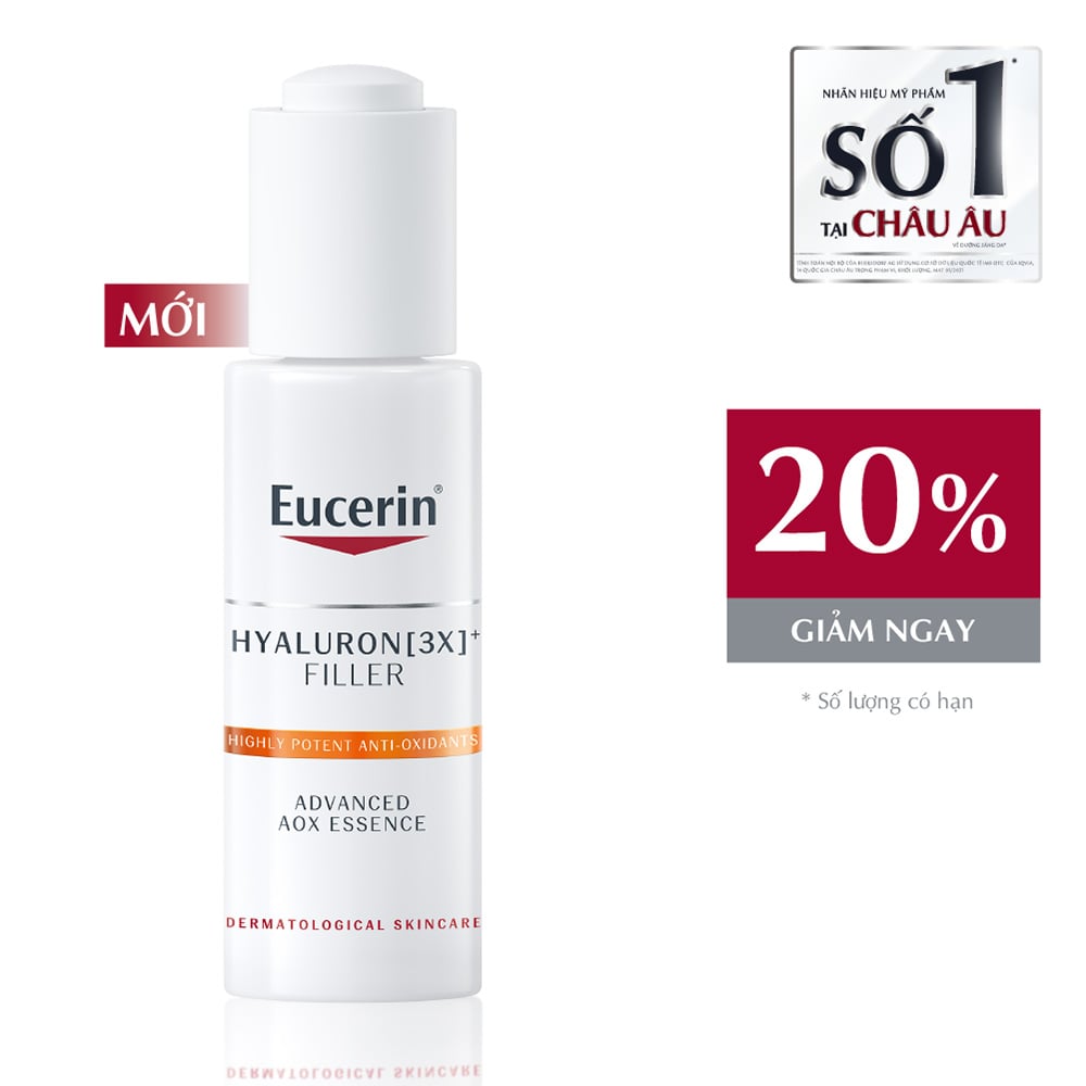 Tinh Chất Cấp Ẩm Ngăn Ngừa Lão Hóa Da Eucerin Hyaluron 3X Filler Advanced Aox Essence 30Ml