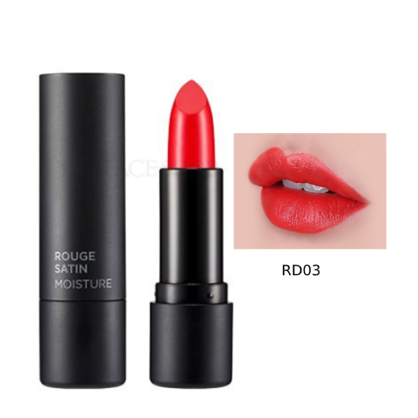 [Fmgt] Son Thỏi Dưỡng Ẩm Thefaceshop Rouge Satin Moisture 3.6G Rd03 Fashion Red [Không Đổi Trả, Hsd Từ Tháng 10/2022 Đến Tháng 12/2022]