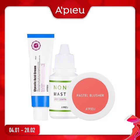 Combo Chăm Sóc Da Mụn, Dưỡng Ẩm A'pieu Glycolic Acid Cream (3Pc)