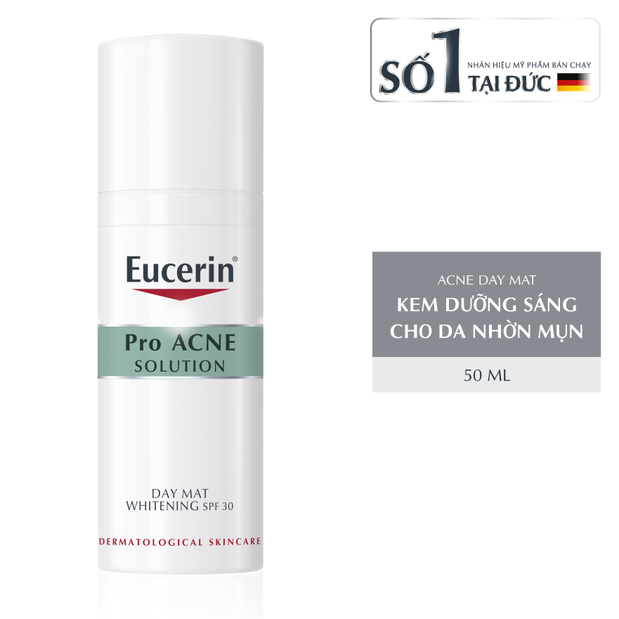 Kem Dưỡng Sáng Da Chống Nắng, Ngừa Mụn Ban Ngày Eucerin Proacne Day Mat Whitening 50Ml