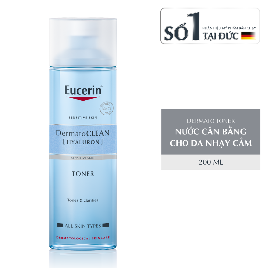 Nước Cân Bằng Cho Da Nhạy Cảm Eucerin Demato Clean Hyaluron Toner 200Ml