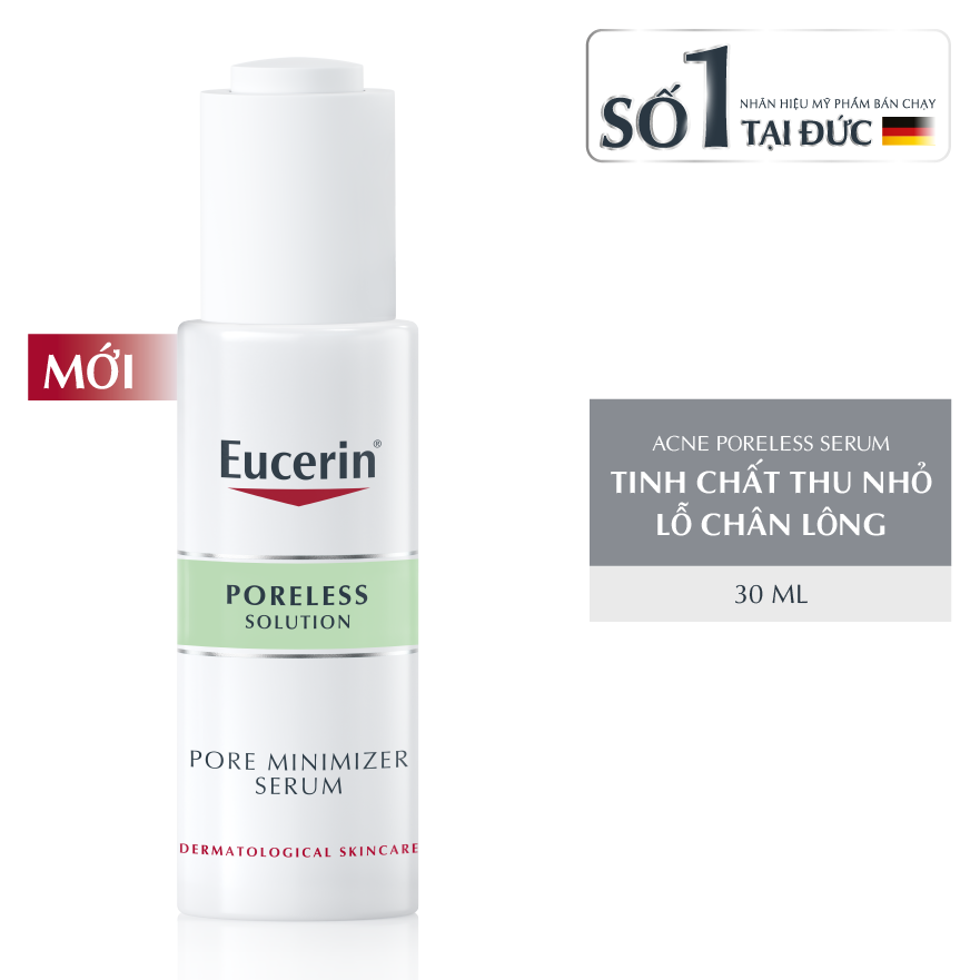 Combo Tinh Chất Thu Nhỏ Và Cải Thiện Lỗ Chân Lông Eucerin Proacne Poreless Serum 30Ml (Tặng Sữa Rửa Mặt)