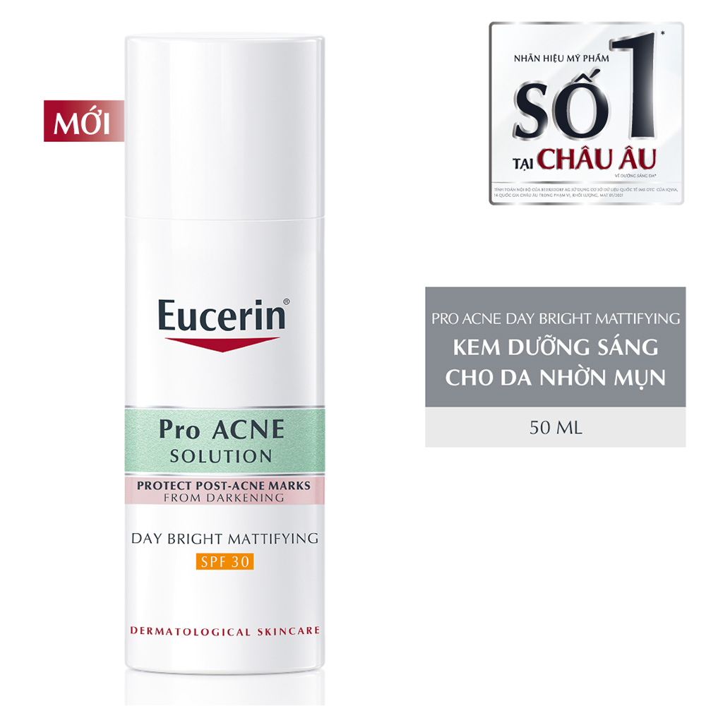 Kem Dưỡng Cho Da Thâm Mụn Eucerin Acne - Oil Control Pro Acne Solution Day Bright Mattifying Spf30 50Ml