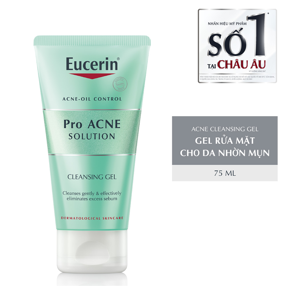 Gel Rửa Mặt Cho Da Mụn Eucerin Acne - Oil Control Pro Acne Solution Cleansing Gel 75Ml