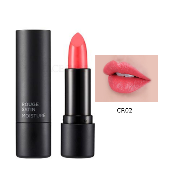 [Fmgt] Son Thỏi Dưỡng Ẩm Thefaceshop Rouge Satin Moisture 3.6G Cr02 Kiss The Coral [Không Đổi Trả, Hsd Từ Tháng 07/2022 Đến Tháng 09/2022]