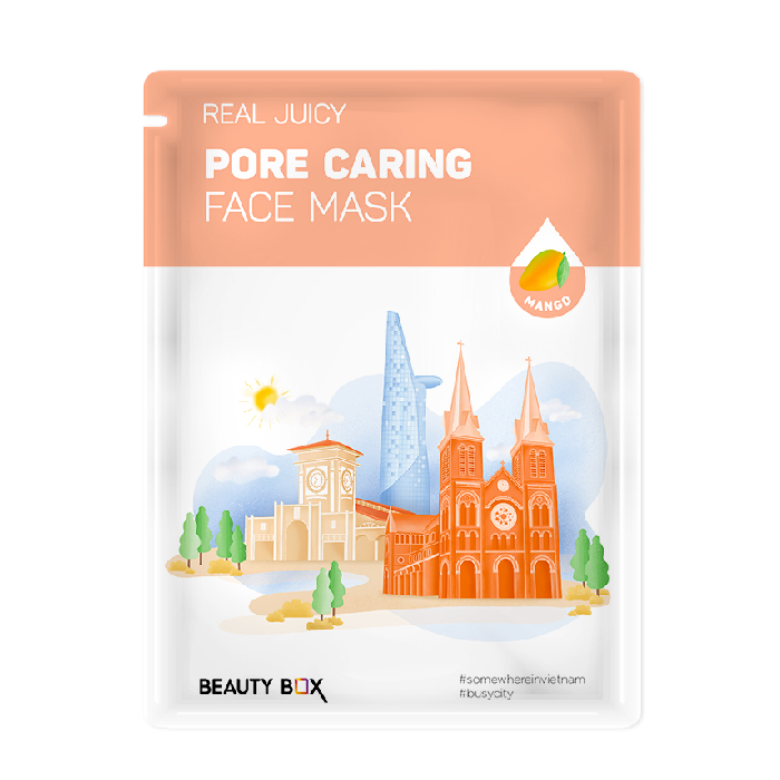 Mặt Nạ Giấy Chăm Sóc Lỗ Chân Lông Beauty Box Real Juicy Pore Caring Face Mask 20G