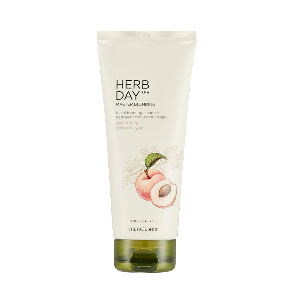 Sữa Rửa Mặt Tạo Bọt Thefaceshop Herb Day 365 Master Blending Facial Foaming Cleanser Peach & Fig 170Ml