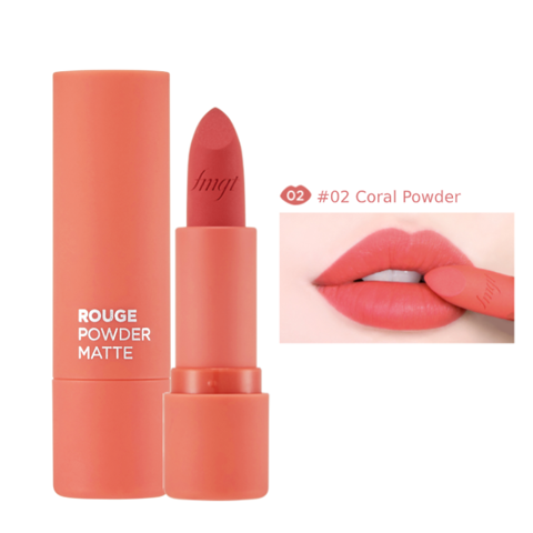 [Fmgt] Son Lì Mềm Mại Môi Thefaceshop Rouge Powder Matte (3.2G) 02 Coral Powder