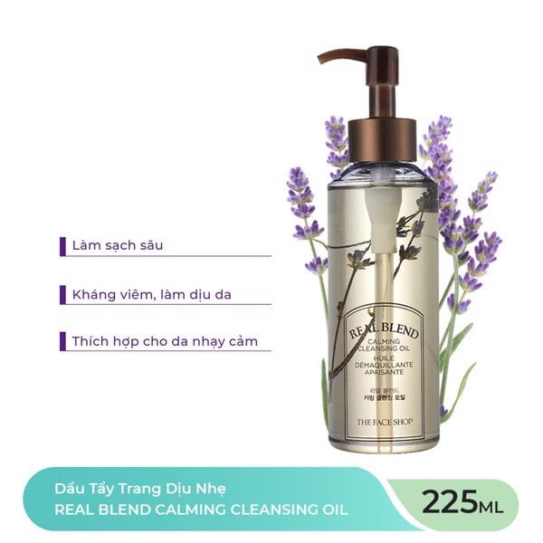 Dầu Tẩy Trang Dịu Nhẹ Thefaceshop Real Blend Calming Cleansing Oil 225Ml