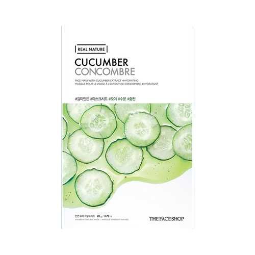 Mặt Nạ Giấy Dưỡng Ẩm Dịu Da Real Nature Cucumber Face Mask