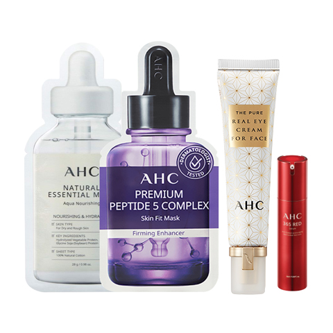 Combo Kem Dưỡng Sáng Da Vùng Mắt The Pure Real Eye Cream 30Ml (Kèm Tinh Chất 365 Red + 2 Mặt Nạ Ahc)