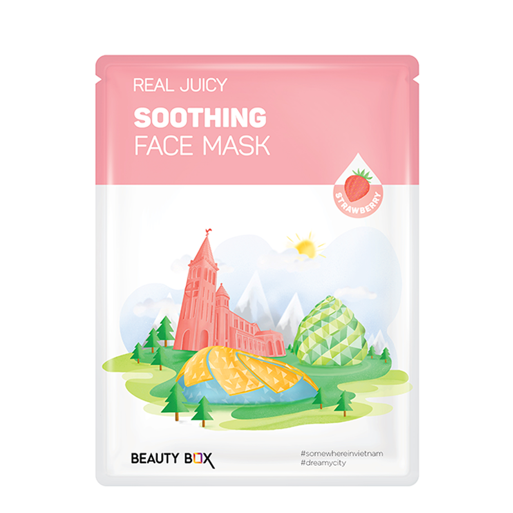 Mặt Nạ Giấy Làm Dịu Da Beauty Box Real Juicy Soothing Face Mask 20G