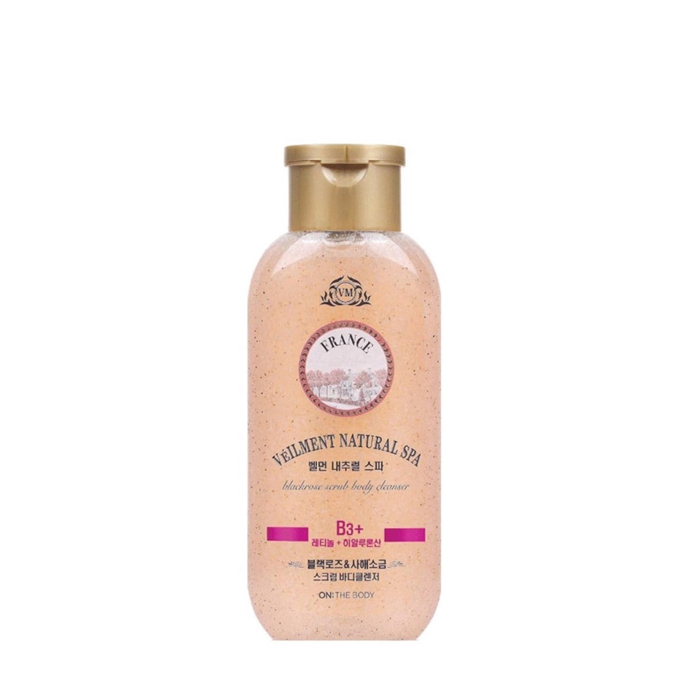Sữa Tắm Tẩy Tế Bào Chết Có Hạt On The Body Veilment Natural Spa Blackrose Scrub Body Cleanser 200G
