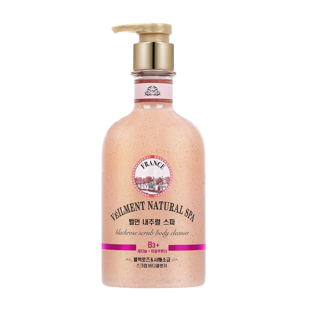 Sữa Tắm Tẩy Tế Bào Chết Có Hạt On The Body Veilment Natural Spa Blackrose Dead Sea Salt Scrub Body Cleanser 600G