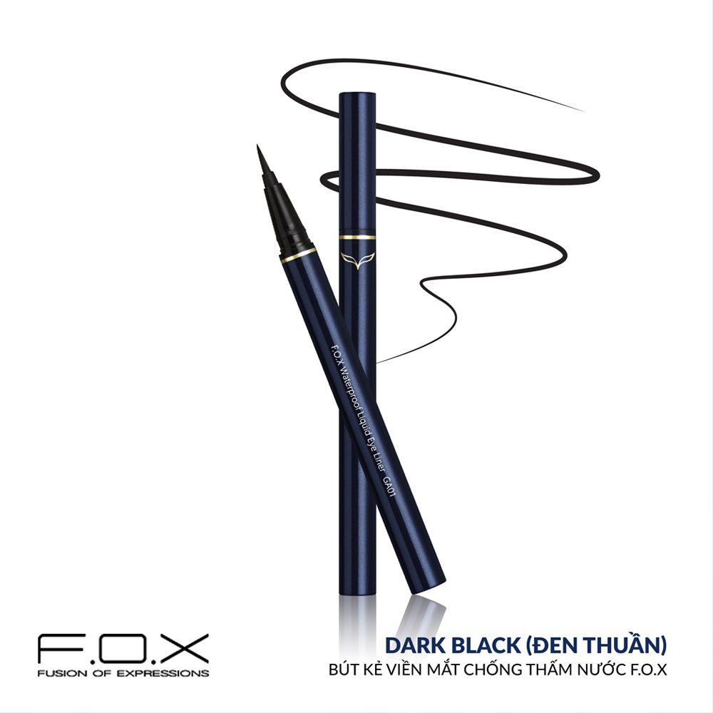 Bút Kẻ Mắt Chống Thấm Nước F.o.x Waterproof Liquid Eye Liner 0.5G (Màu Đen Thuần)