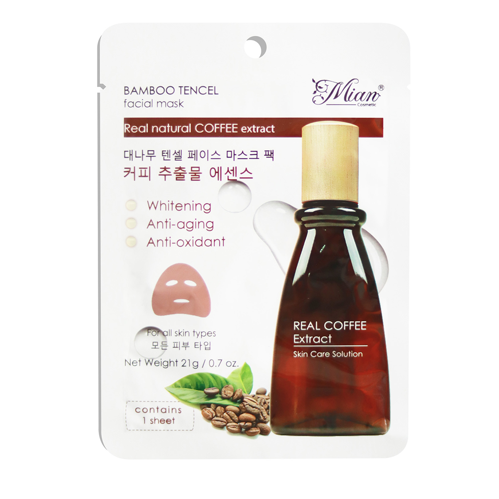 Mặt Nạ Cà Phê Dưỡng Da Mian Bamboo Tencel Mask Coffee 21G