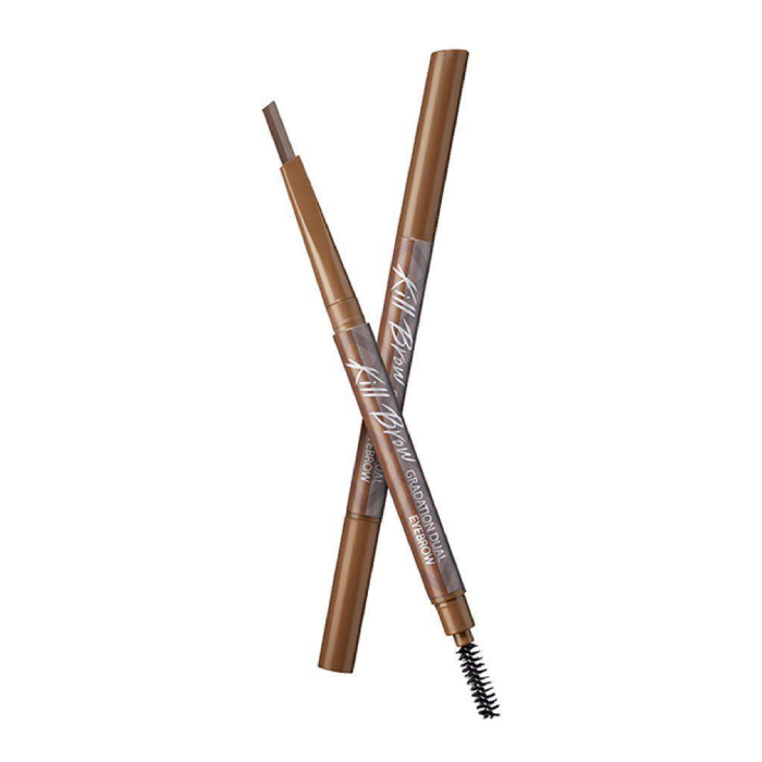 Combo Chì Vẽ Chân Mày Clio Kill Brow Gradation Dual Eyebrow 002 Light Brown (4Pc)