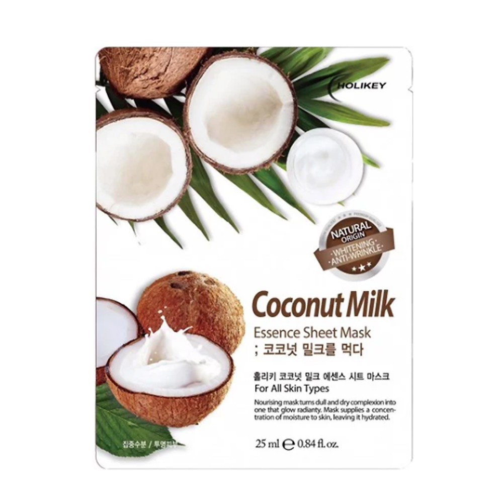 Mặt Nạ Sữa Dừa Dưỡng Ẩm Ngăn Ngừa Lão Hóa Da Holikey Coconut Milk Essence Sheet Mask 25Ml