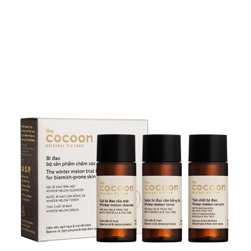 Bộ Sản Phẩm Bí Đao Chăm Sóc Da Mụn Cocoon The Winter Melon Trial Kit (3Pc)