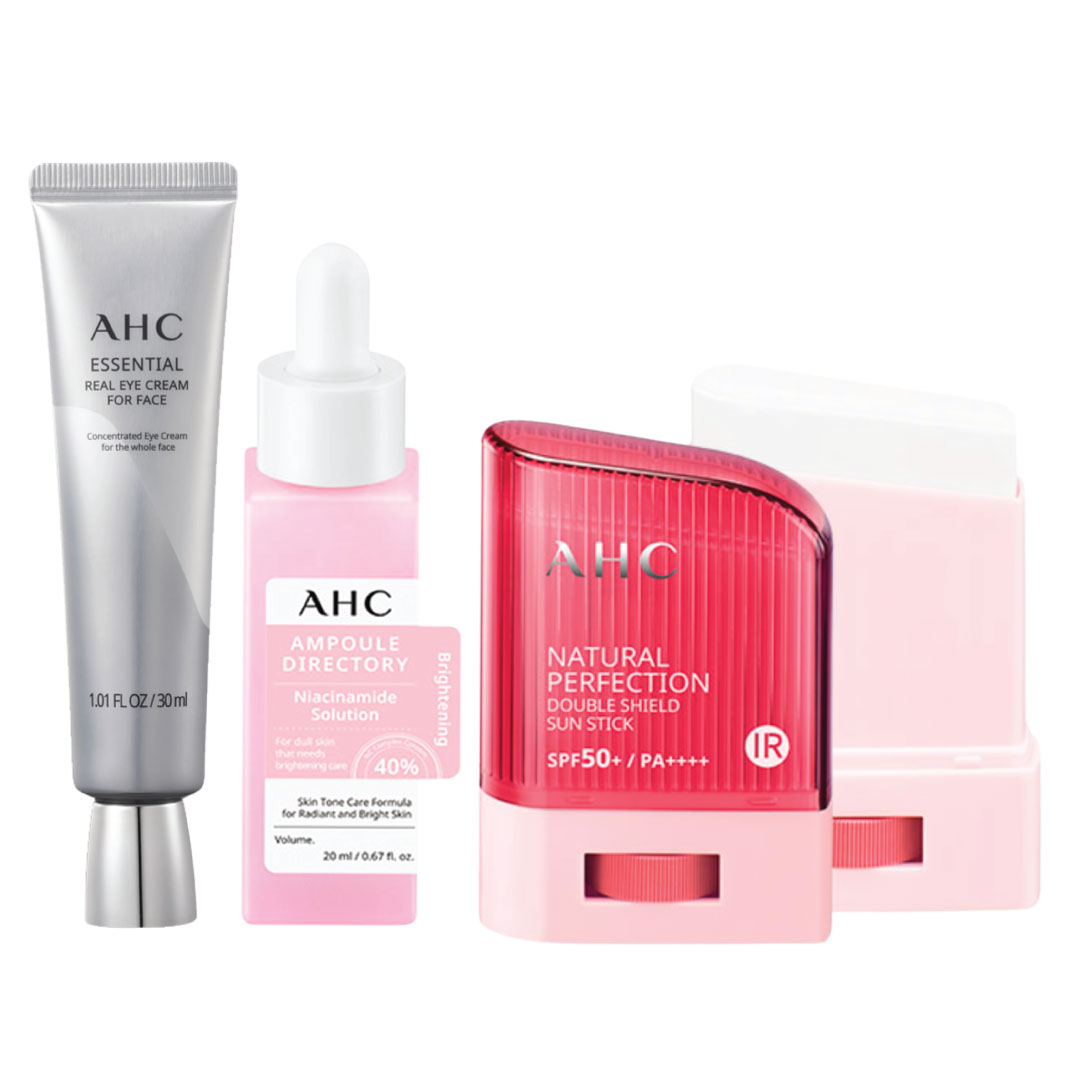 Combo 01 Tinh Chất Làm Sáng Da Ahc Niacinamide Solution & 01 Kem Dưỡng Mắt Ahc Essential Real (Tặng 01 Kem Chống Nắng Ahc)