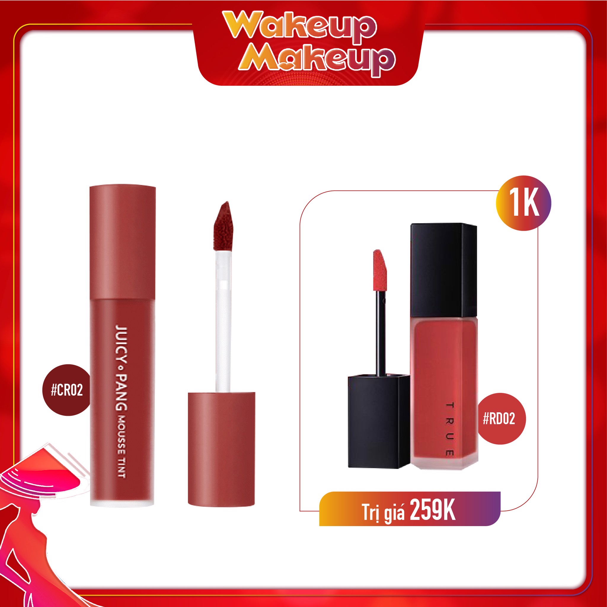 Combo Son Kem Hiệu Ứng Nhung Mịn A'pieu Juicy Pang Mousse Tint Cr04